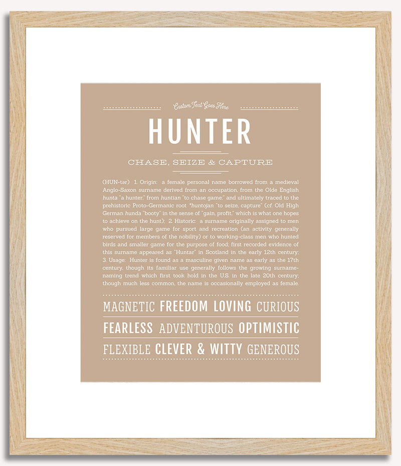 Hunter (female) | Name Art Print