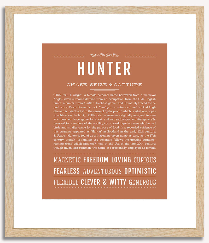 Hunter (female) | Name Art Print