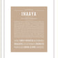 Inaaya | Name Art Print