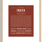 Inaya | Name Art Print