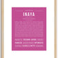 Inaya | Name Art Print