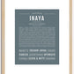 Inaya | Name Art Print