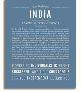 India Personalized Name Meaning Art Prints – Name Stories