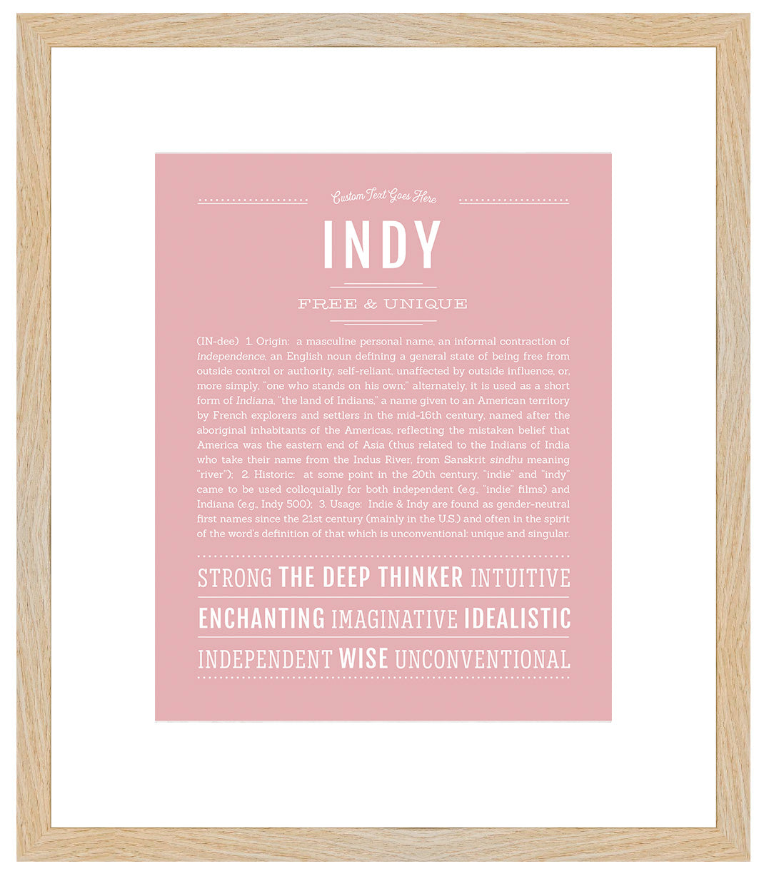 Indy (female) | Name Art Print