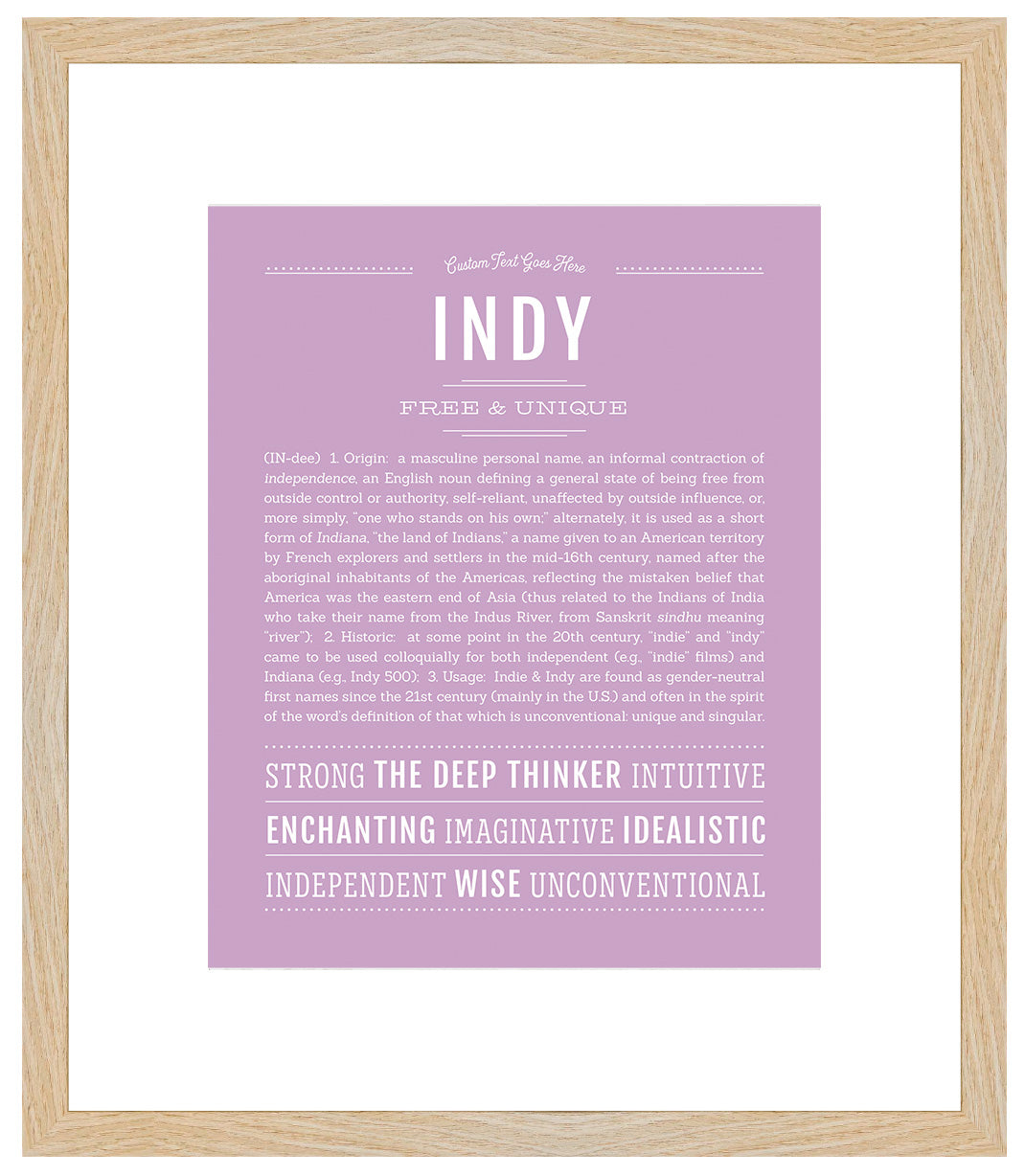 Indy (female) | Name Art Print