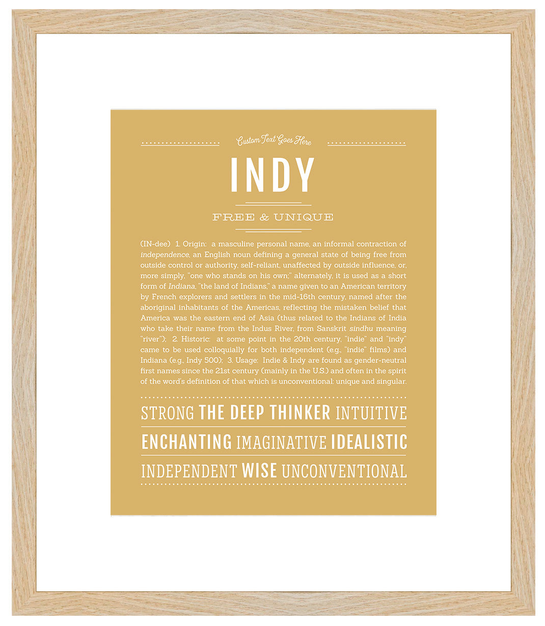 Indy (female) | Name Art Print