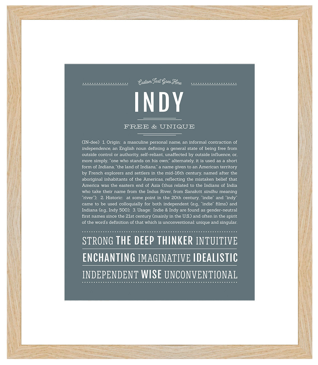 Indy (female) | Name Art Print