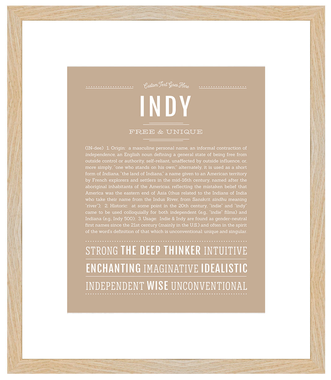 Indy (female) | Name Art Print