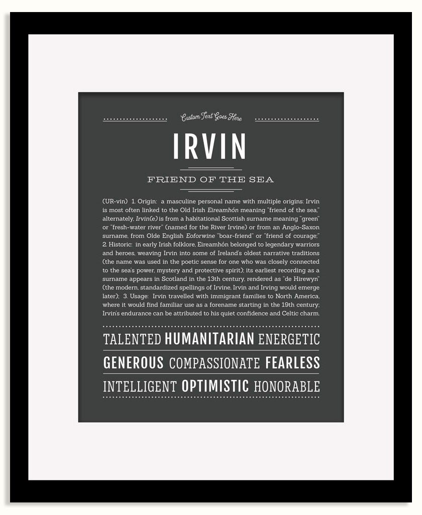 Frame Options | Charcoal Gray | Black Frame, Matted