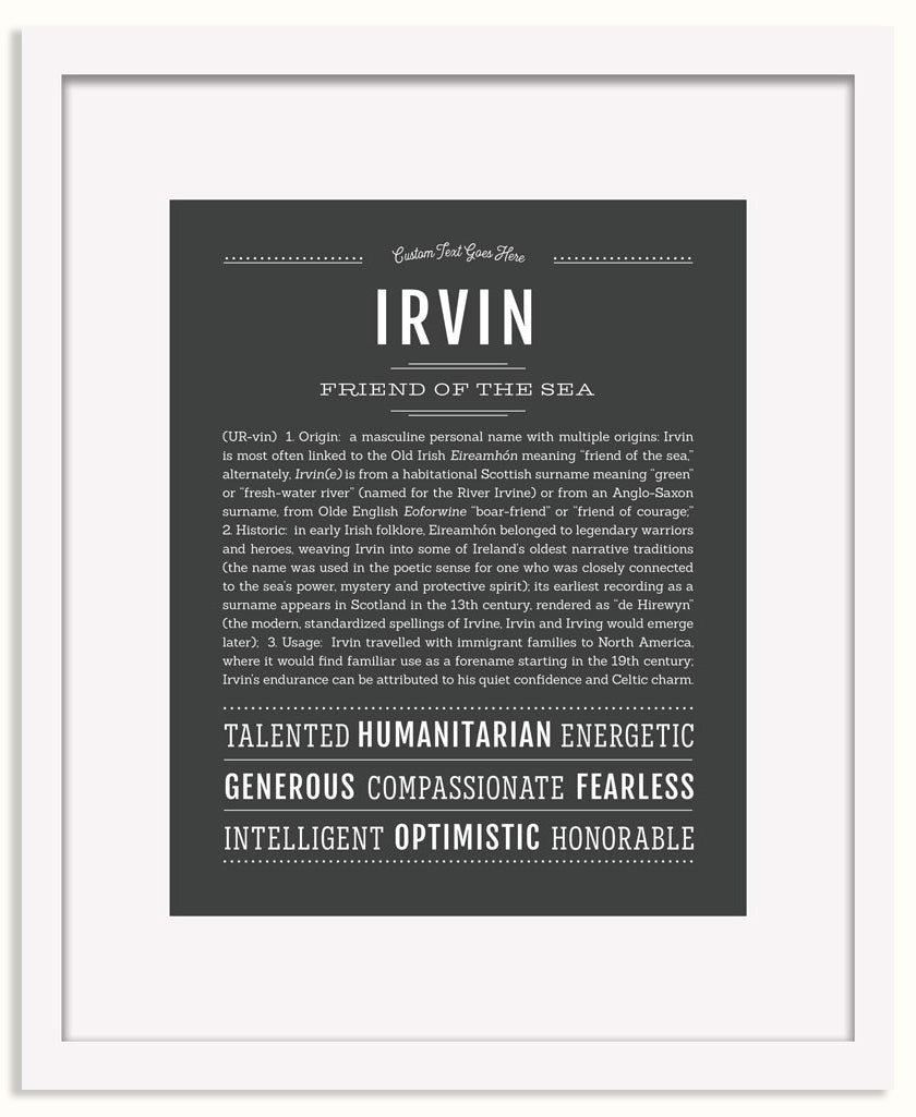 Frame Options | Charcoal Gray | White Frame, Matted
