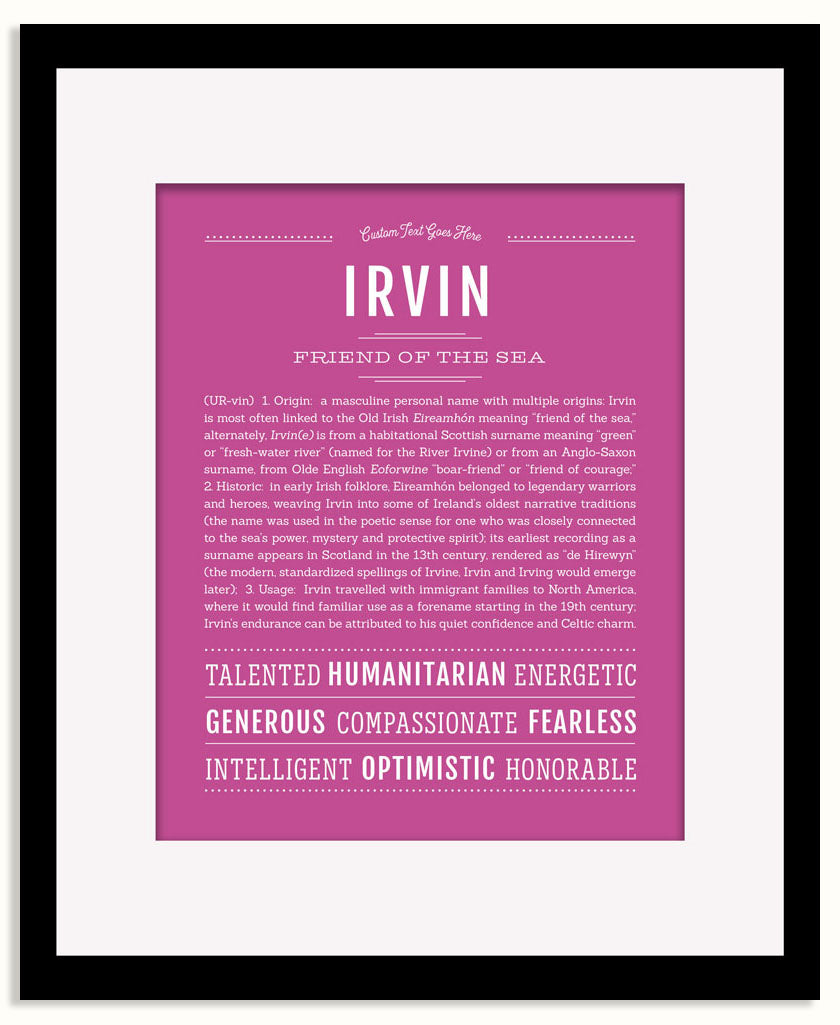 Frame Options | Dark Pink | Black Frame, Matted