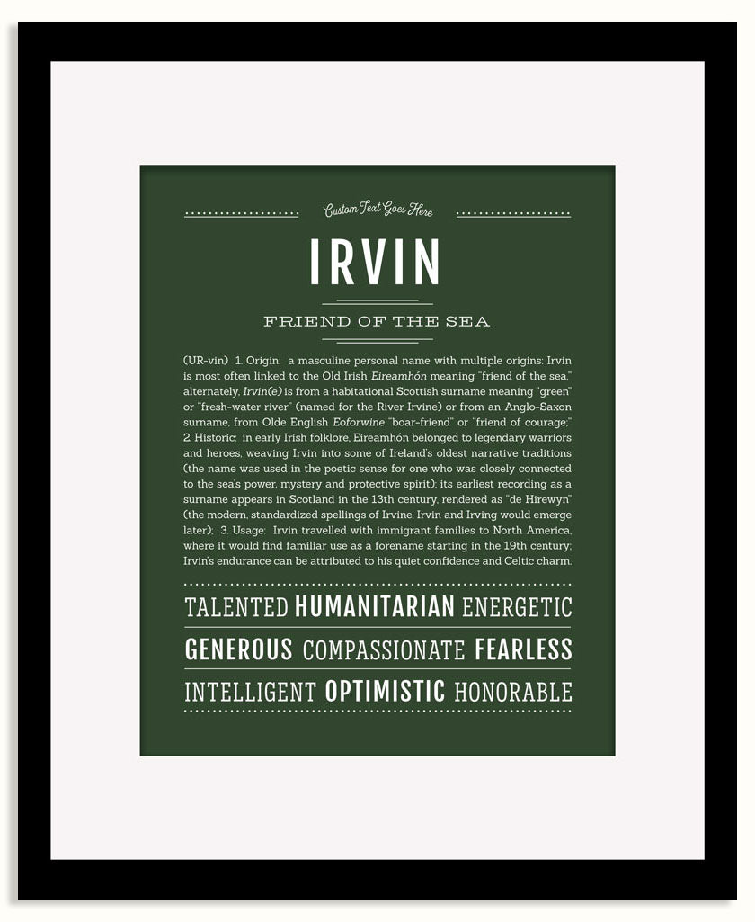 Frame Options | Deep Forest | Black Frame, Matted