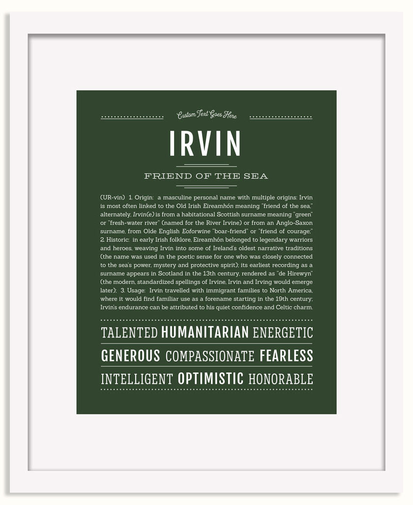 Frame Options | Deep Forest | White Frame, Matted