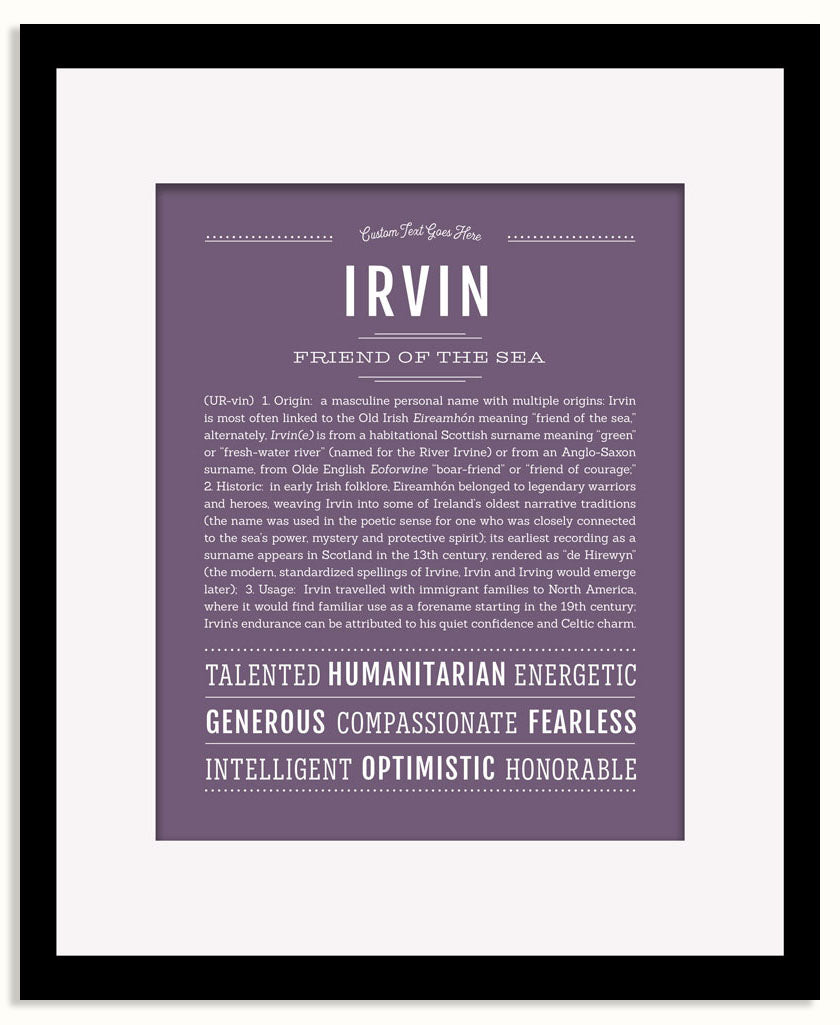 Frame Options | Deep Purple | Black Frame, Matted