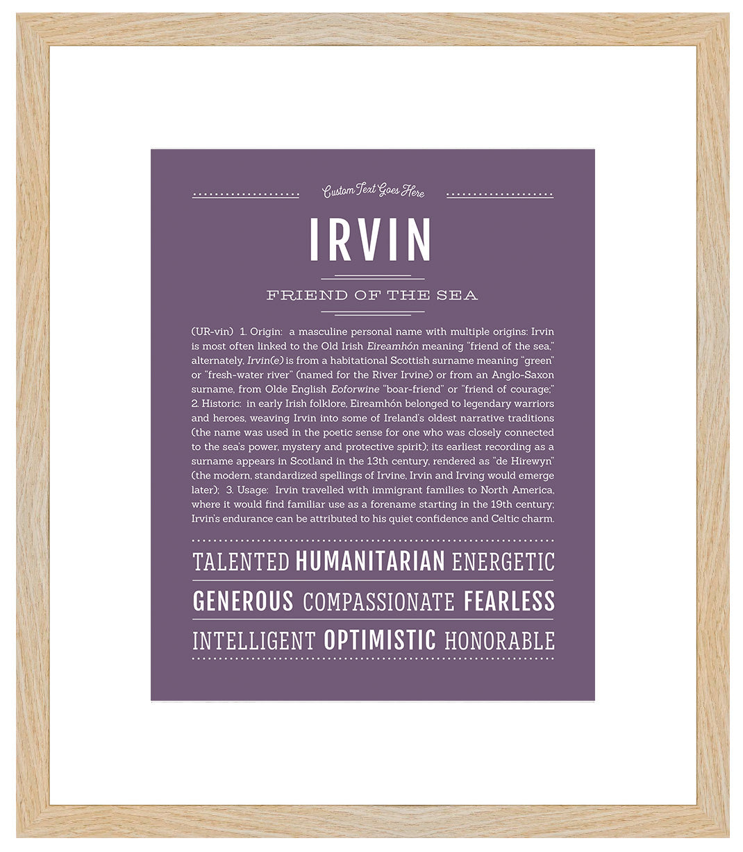 Frame Options | Deep Purple | Maple Frame, Matted