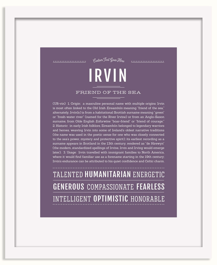 Frame Options | Deep Purple | White Frame, Matted