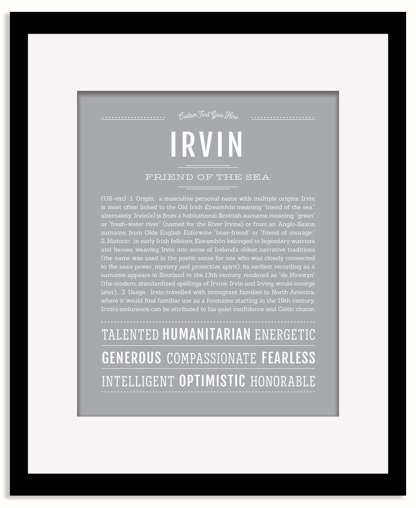 Frame Options | Light Gray | Black Frame, Matted