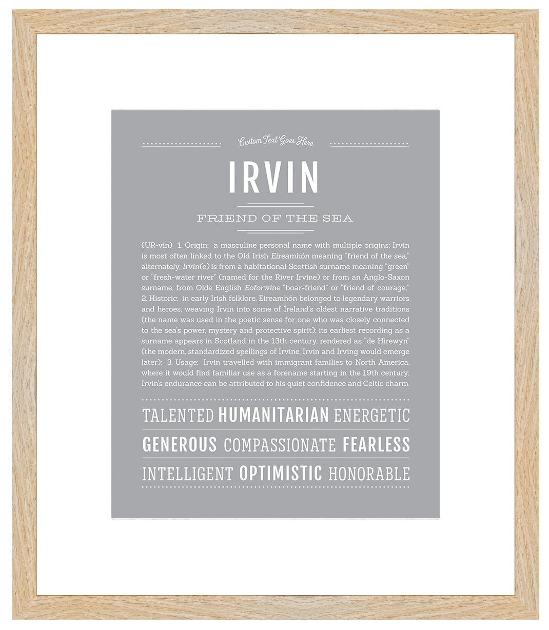 Frame Options | Light Gray | Maple Frame, Matted