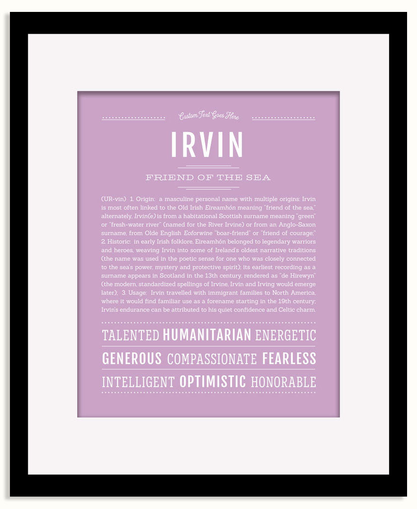 Frame Options | Lilac | Black Frame, Matted