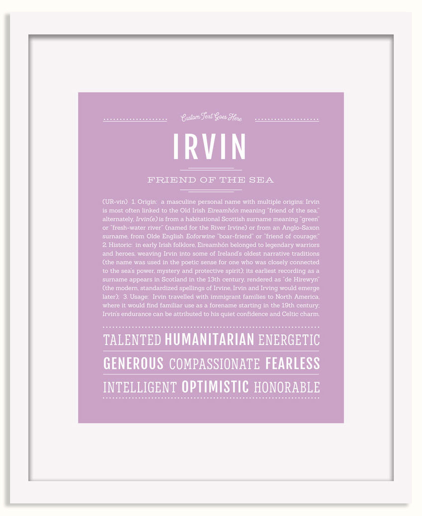 Frame Options | Lilac | White Frame, Matted