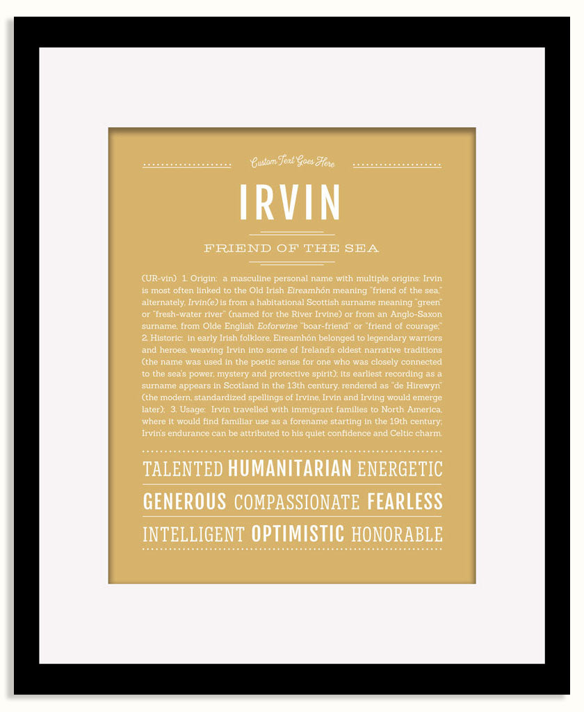 Frame Options | Matte Gold | Black Frame, Matted