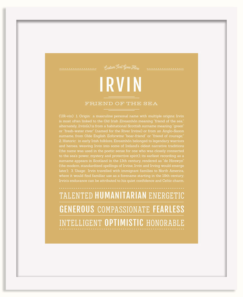 Frame Options | Matte Gold | White Frame, Matted