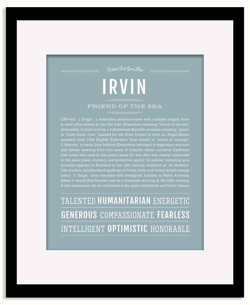 Frame Options | Powder Blue | Black Frame, Matted