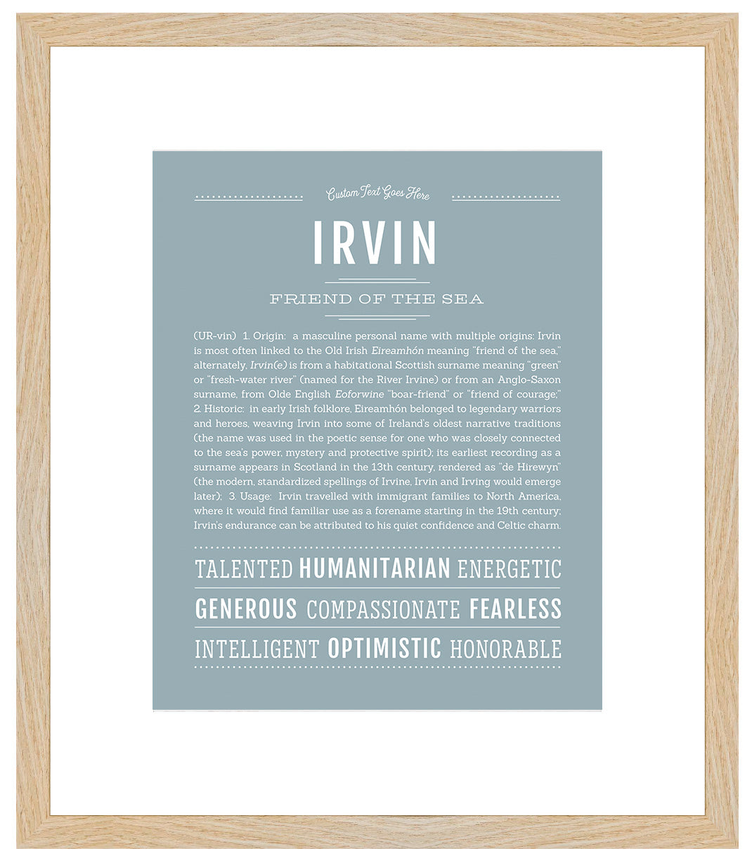 Frame Options | Powder Blue | Maple Frame, Matted