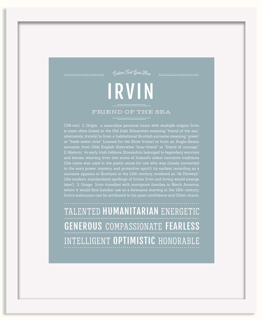 Frame Options | Powder Blue | White Frame, Matted