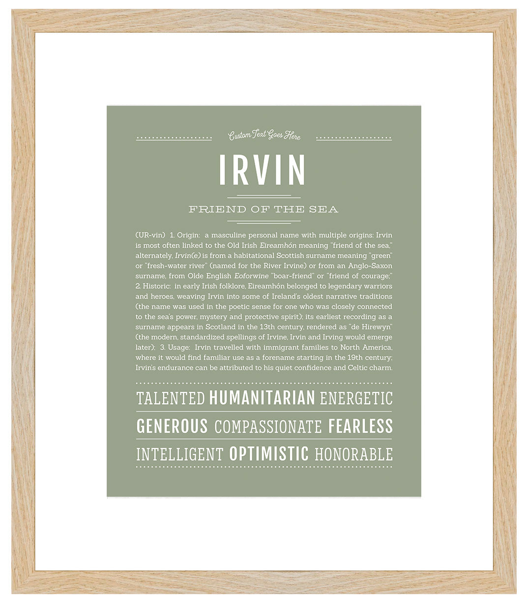 Frame Options | Sage | Maple Frame, Matted