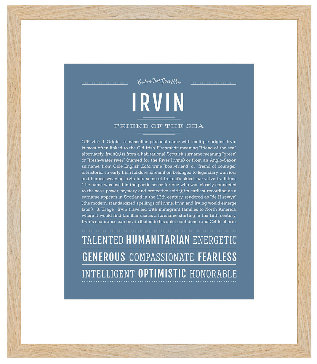 Frame Options | Steele Blue | Maple Frame, Matted
