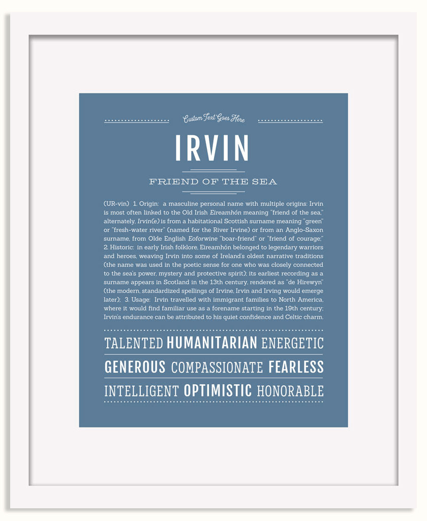 Frame Options | Steele Blue | White Frame, Matted