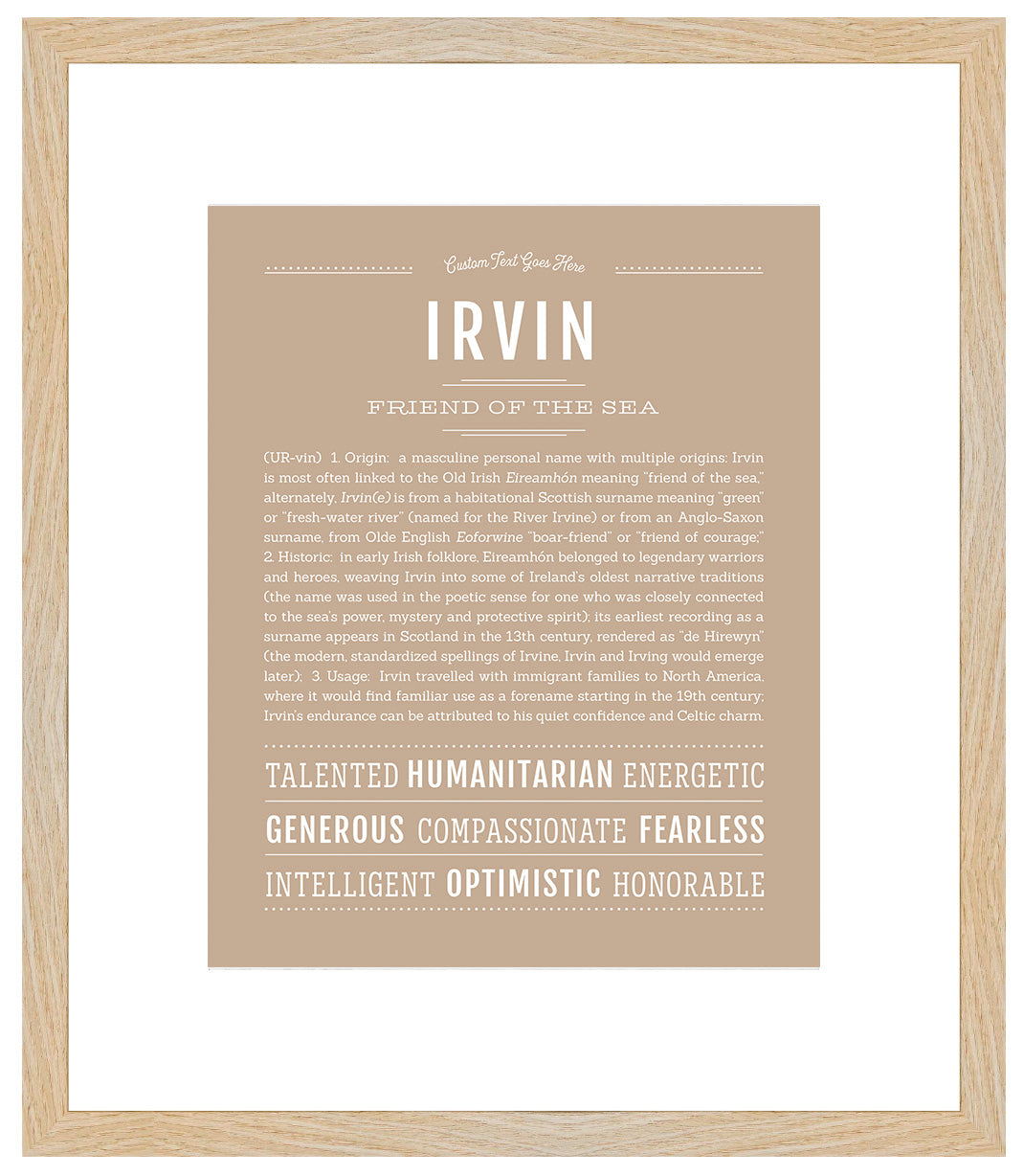 Frame Options | Tan | Maple Frame, Matted