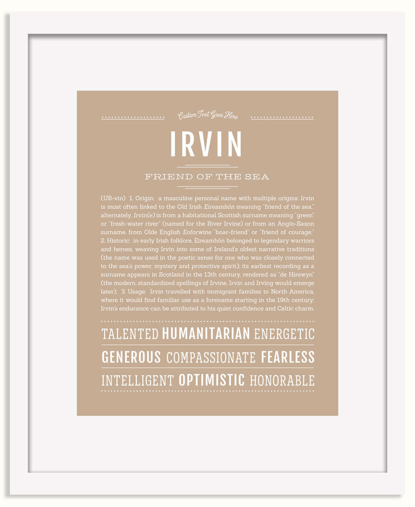 Frame Options | Tan | White Frame, Matted