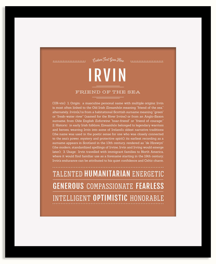 Frame Options | Terra Cotta | Black Frame, Matted