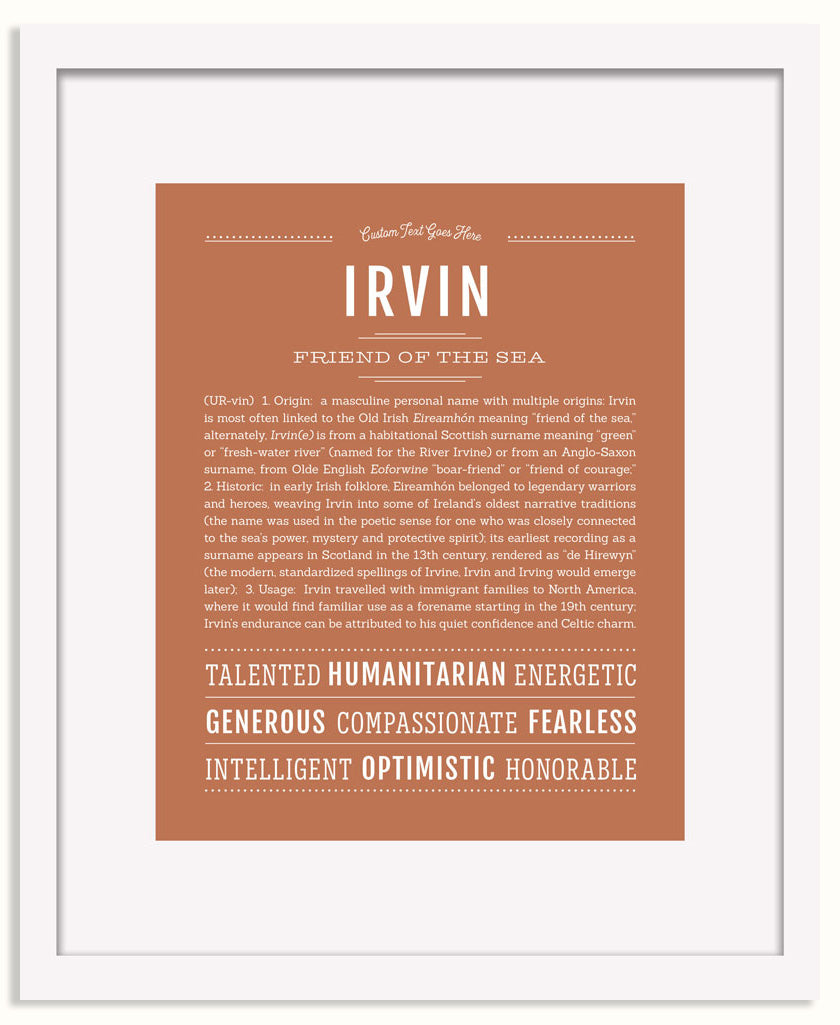 Frame Options | Terra Cotta | White Frame, Matted