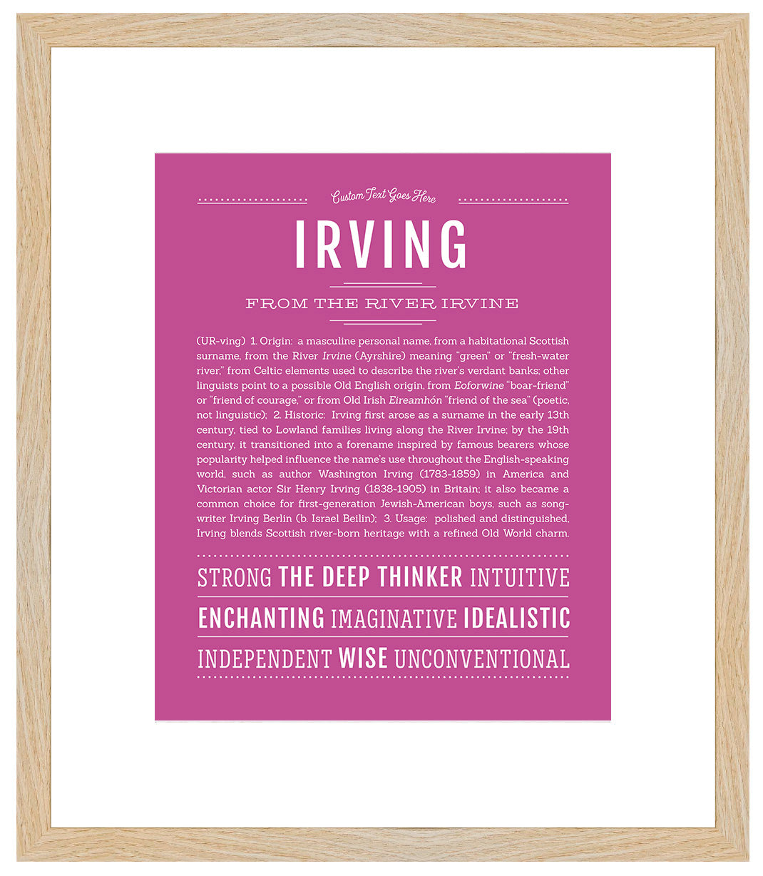 Frame Options | Dark Pink | Maple Frame, Matted