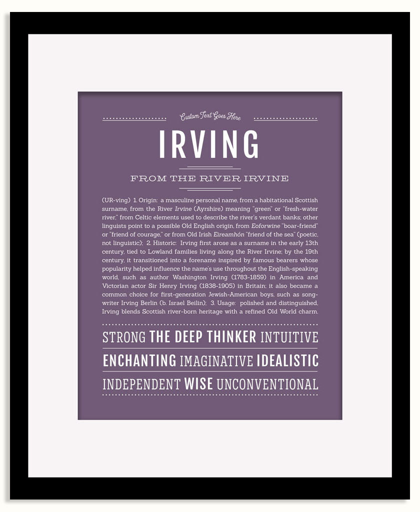 Frame Options | Deep Purple | Black Frame, Matted