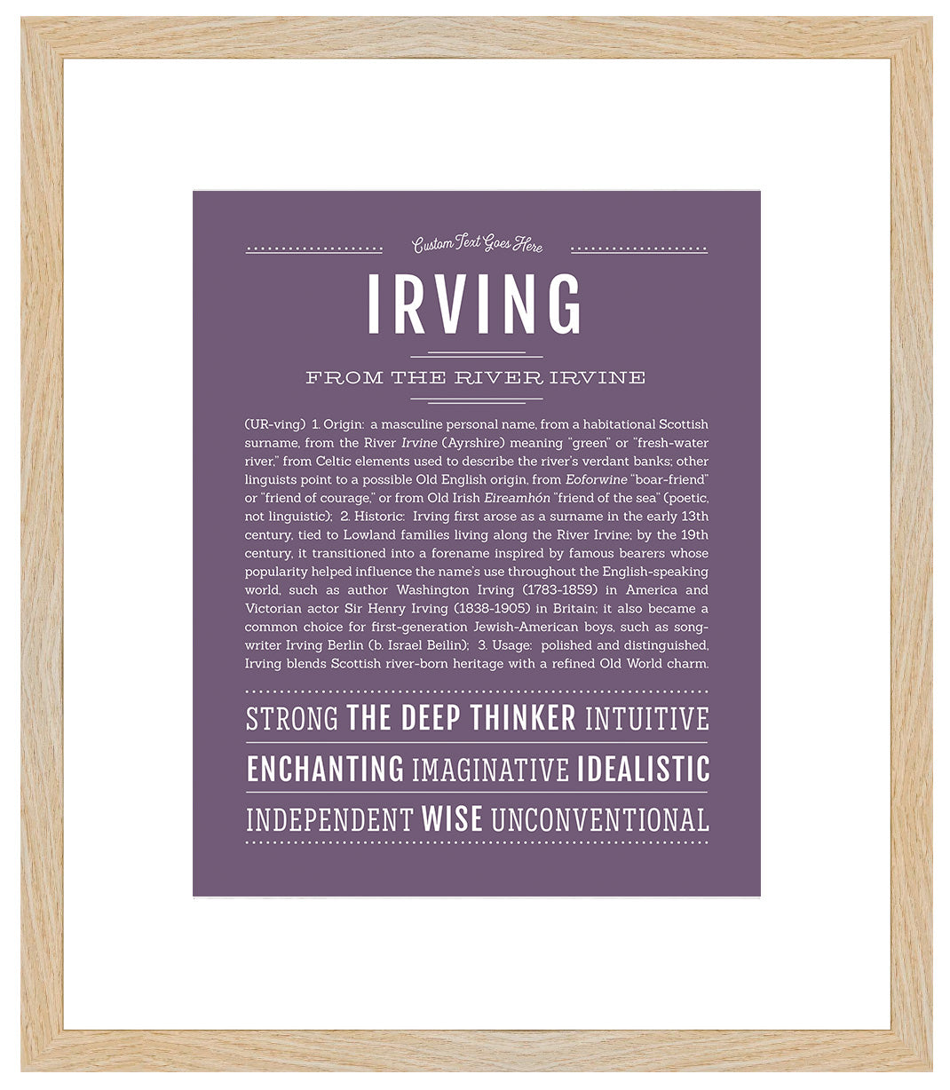 Frame Options | Deep Purple | Maple Frame, Matted