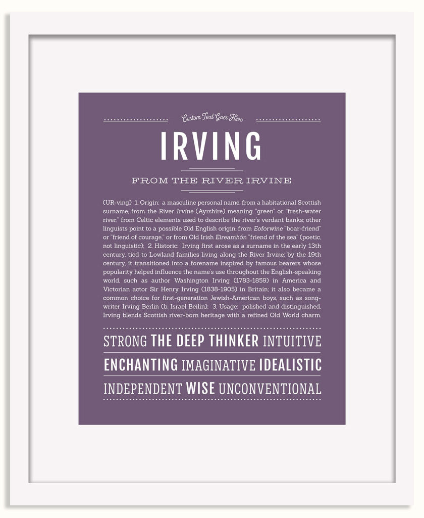 Frame Options | Deep Purple | White Frame, Matted