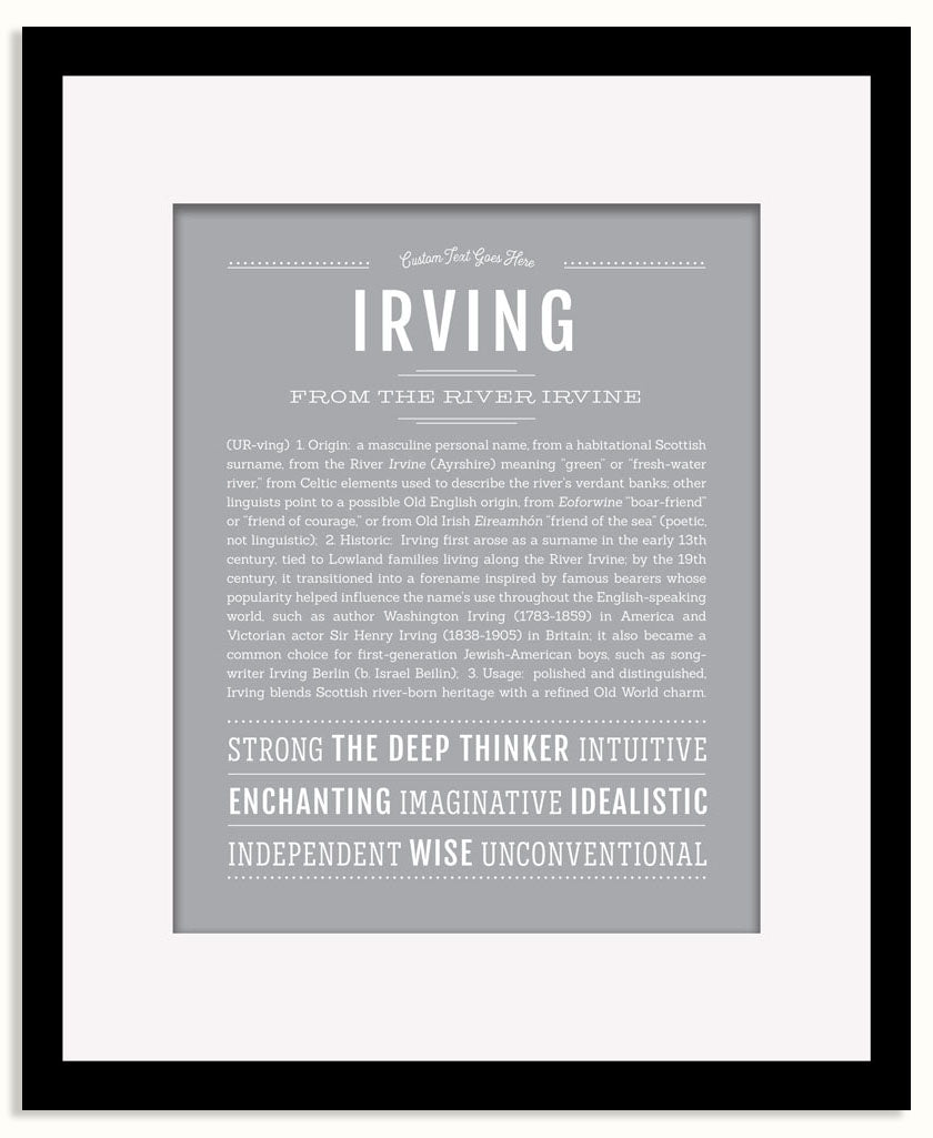 Frame Options | Light Gray | Black Frame, Matted