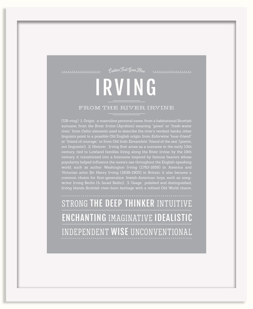 Frame Options | Light Gray | White Frame, Matted