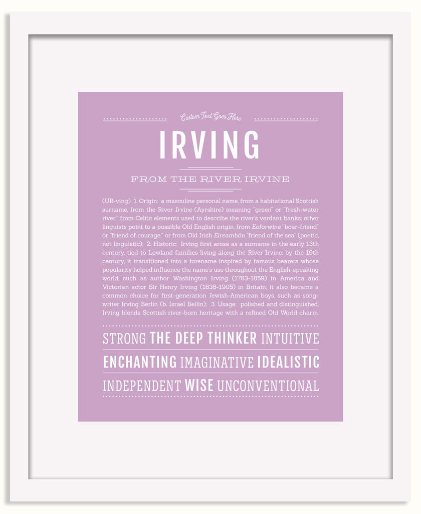 Frame Options | Lilac | White Frame, Matted