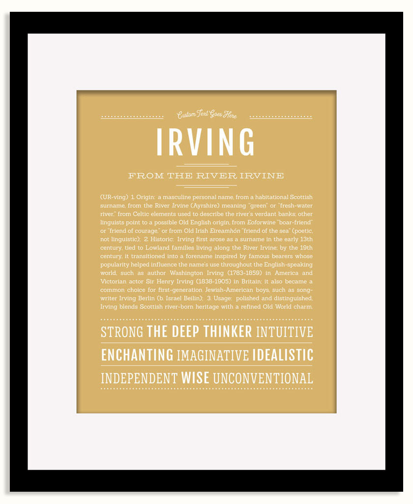 Frame Options | Matte Gold | Black Frame, Matted