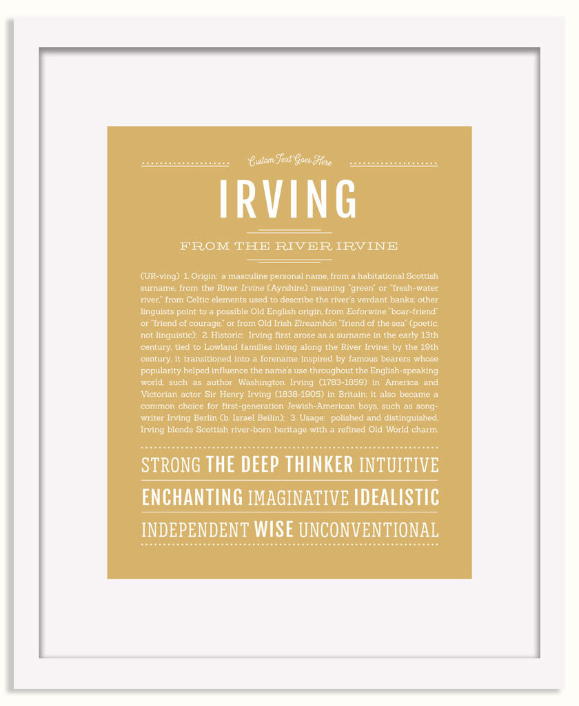 Frame Options | Matte Gold | White Frame, Matted