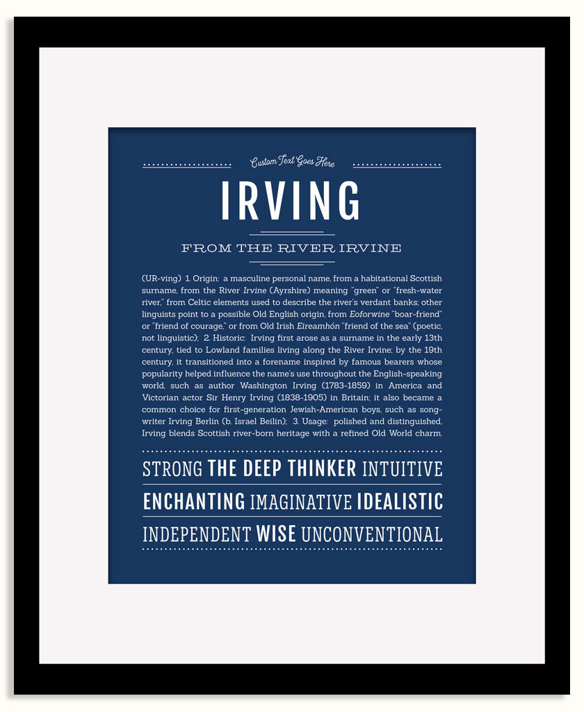 Frame Options | Midnight Blue | Black Frame, Matted