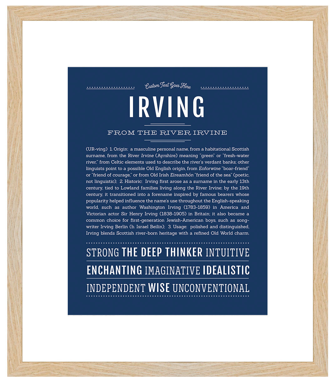 Frame Options | Midnight Blue | Maple Frame, Matted