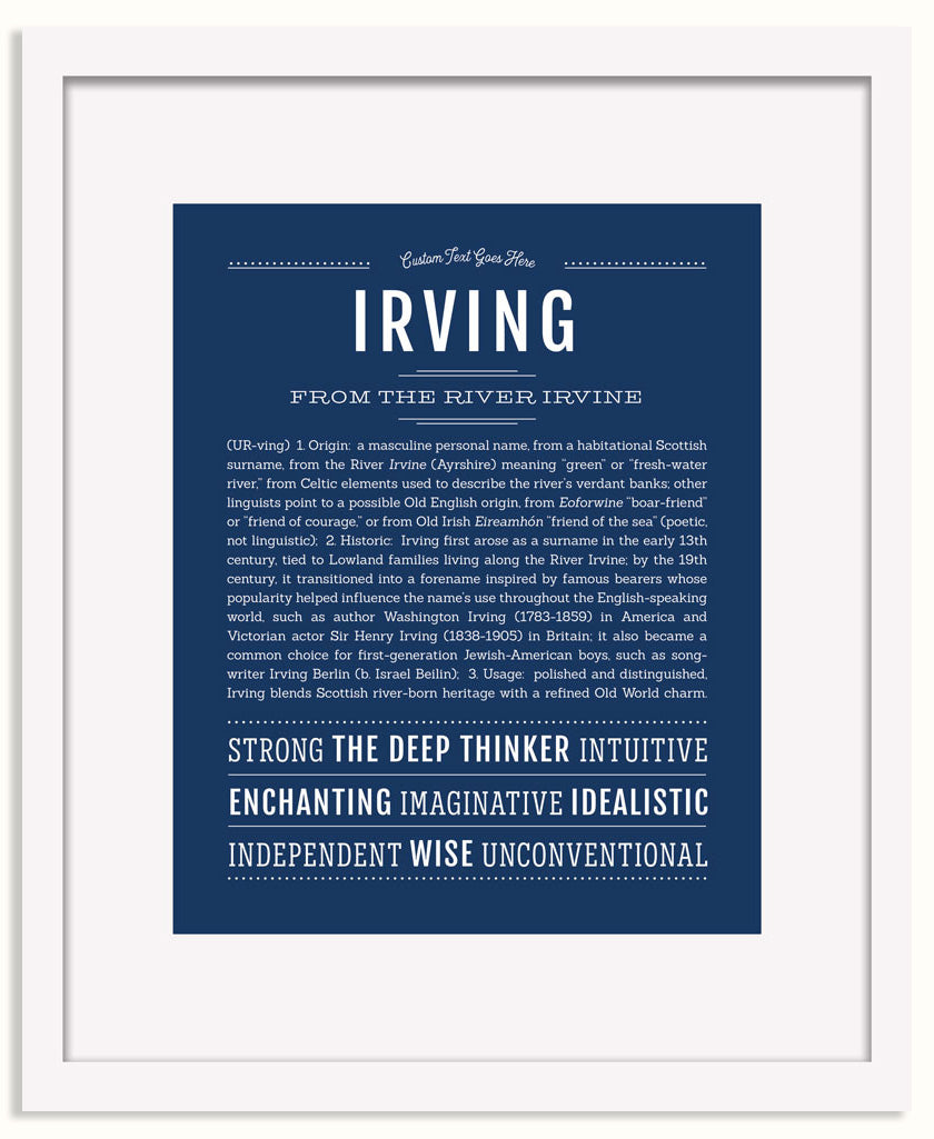Frame Options | Midnight Blue | White Frame, Matted