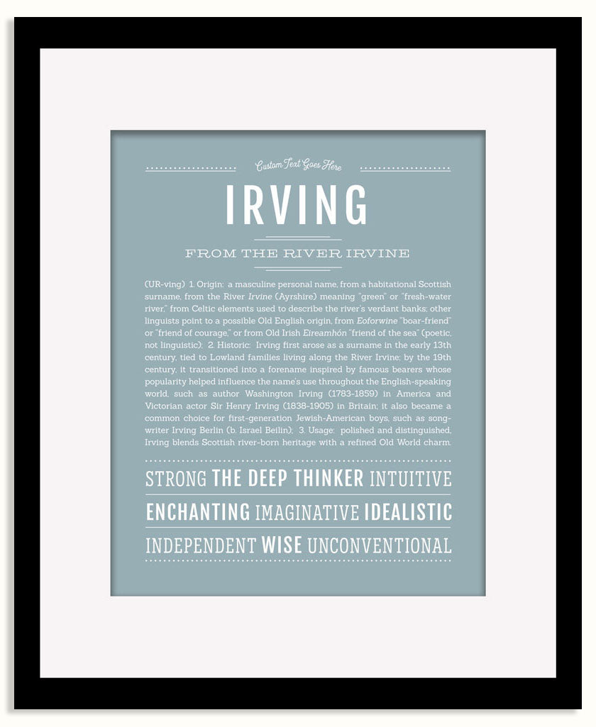 Frame Options | Powder Blue | Black Frame, Matted