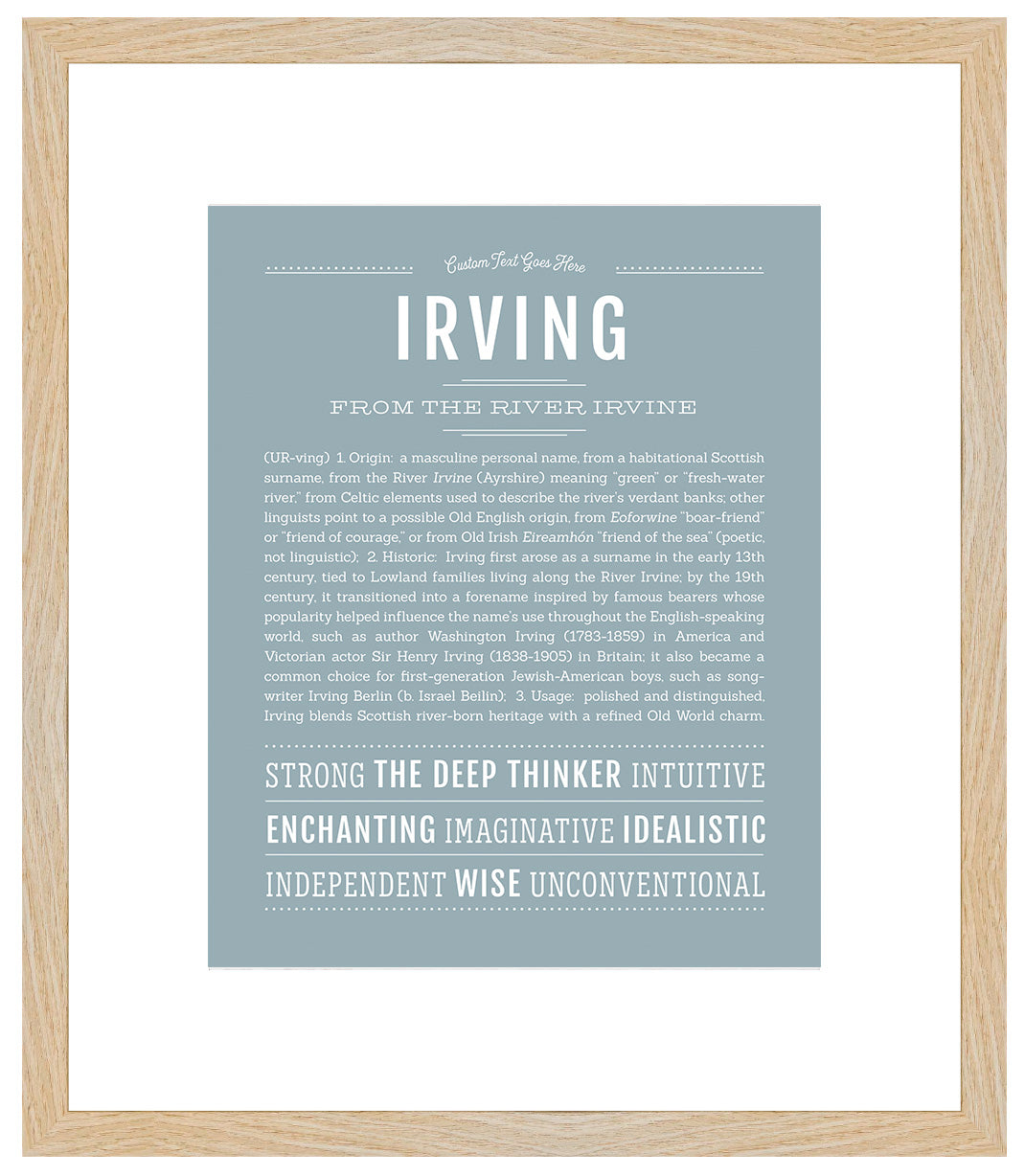 Frame Options | Powder Blue | Maple Frame, Matted